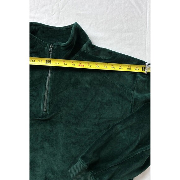 Topman Men’s oversized velour 1/4 zip Sweatshirt Pullover in Green Small LRD1-2 - Picture 5 of 8